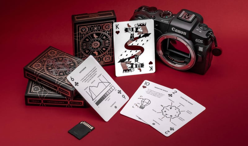 Special photography playing cards with tips and tricks on them