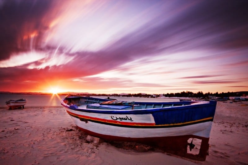 fishing-boat-at-sunset-tunisia