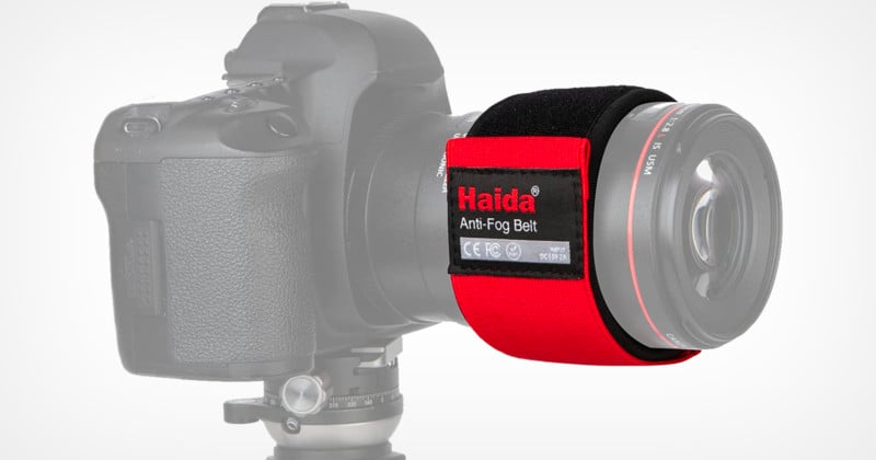 The Haida Anti-fog belt on a camera lens